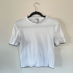Zara White Mock Neck Top